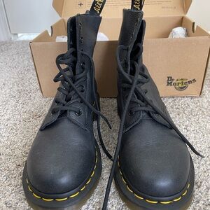 Dr. Martens Black Boots with Yellow Stitching